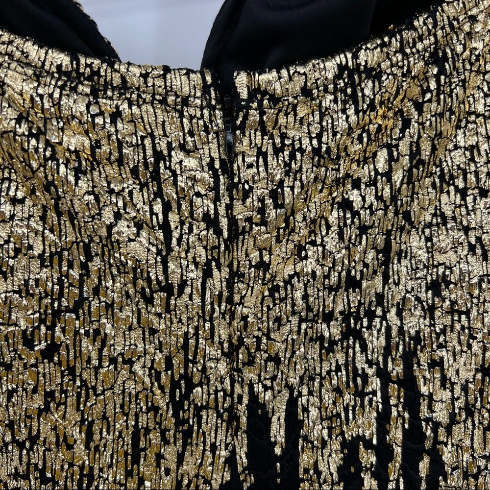 Cameo Gold Metallic Strapless Dress Large - Picture 3 of 8